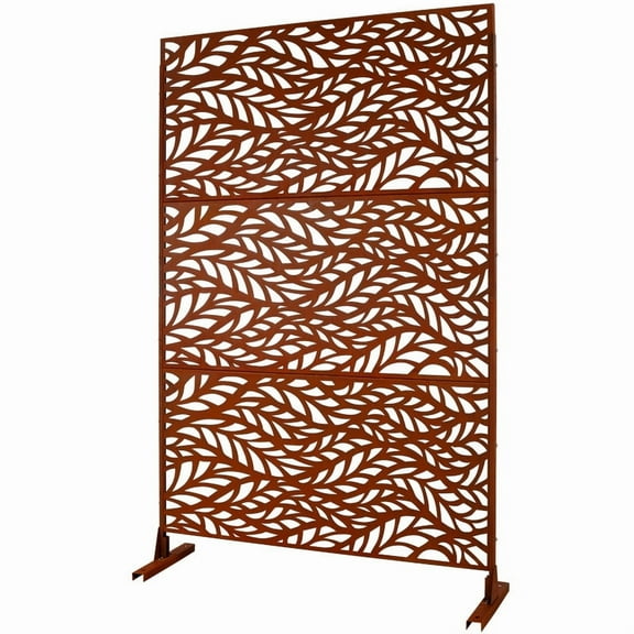 Outdoor & Indoor Privacy Screen Metal Privacy Screen 76" H×48" W, Freestanding Decorative Privacy Screen for Deck Balcony Patio, Privacy Fence Panels for Outside Lawn Garden