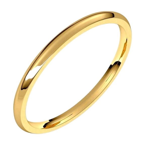 18k Yellow Gold Half Round 1.5mm Comfort-fit Lightweight Half Round Comfort-Fit Light Band Size 4 Ring for Women and Men