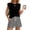 Black, variant on Two Piece Sets for Women Crew Neck Sleeveless Pleated Solid Tank Top & Drawstring Retro Print Pocket Shorts Casual Summer Loungewear Hot Pink L