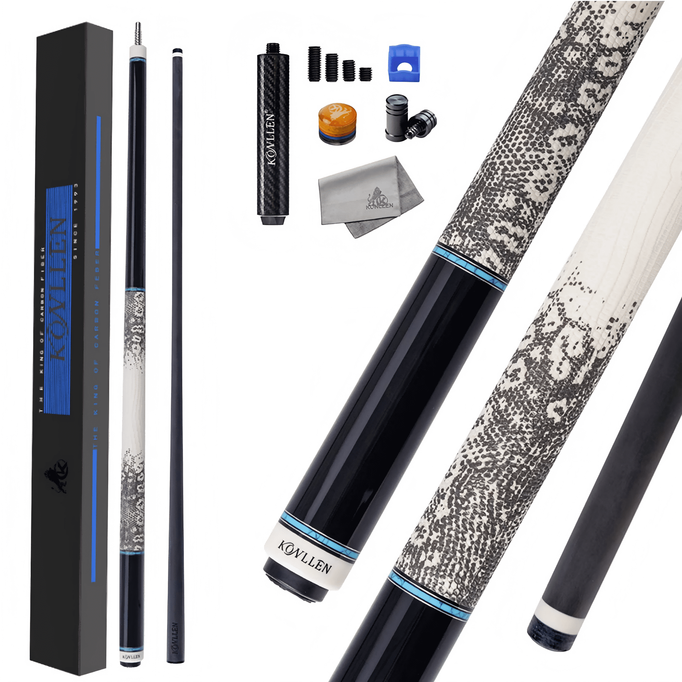 KONLLEN Heavy Hitter Jump Break Cue 3-Pieces Carbon Fiber Break