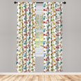 thumbnail image 3 of Ambesonne Motorcycle Curtains, Italian Moped Retro, Pair of 28"x63", Multicolor, 3 of 5