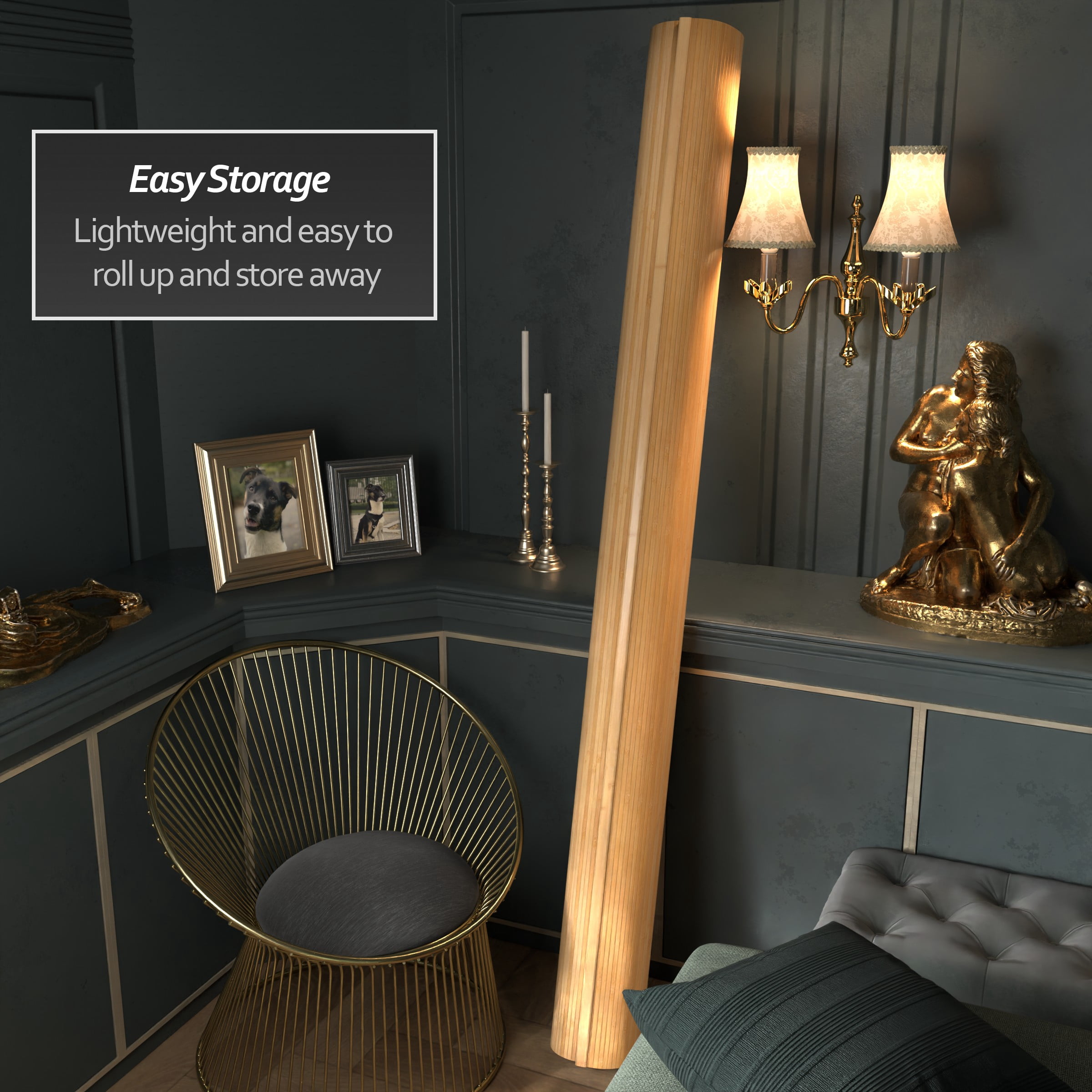 7 ft. Tall Bamboo Wave Screen - Honey