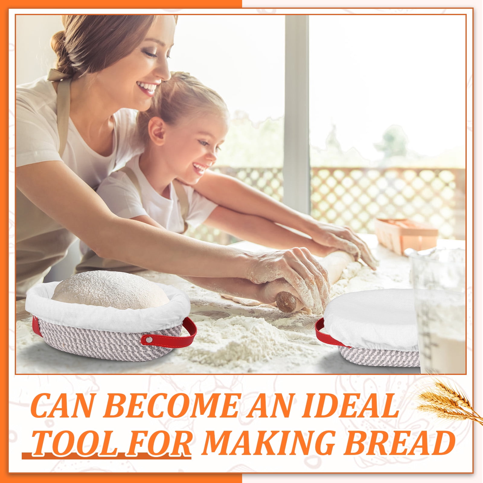 Cotton Rope Proofing Basket for Bread Baking Oval And Round Banneton Bread Basket with Liner And Cover for Homemade Sourdough Baking