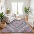 thumbnail image 7 of Addison Rugs Mayfield Premium Machine Washable Transitional Aztec Blush Rectangle Rug, 3' x 5', 7 of 7