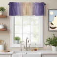 thumbnail image 2 of Dark Purple Yellow Gradient Valance Curtain for Windows Minimalist Ombre Modern Art Rod Pocket Curtain Valances Short Window Treatments Panels for Kitchen Bathroom Laundry Room Basement 56 x 16 Inch, 2 of 9