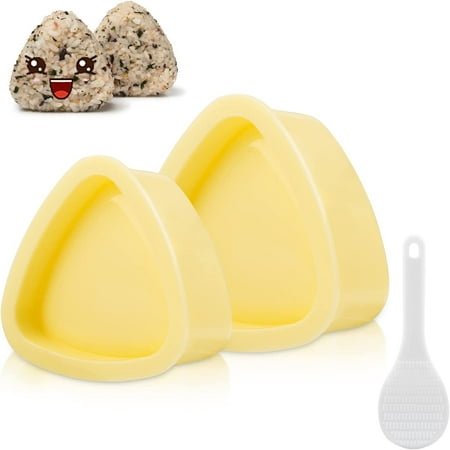 

Mold Triangle 2 Pieces Rice Ball Mold Makers Triangle Sushi Mold Ma Kit for Home Japanese Boxed Meal or Children Bento (Beige)