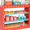 thumbnail image 4 of Movie Theatre Snack Bar Wooden Playset - Pretend Concession Stand Fun- Full Set Includes Popcorn Machine, Hot Dogs, Candy Bars, Sodas, Cash Register, Credit Card & More- Kids Play Food Activity Center, 4 of 5