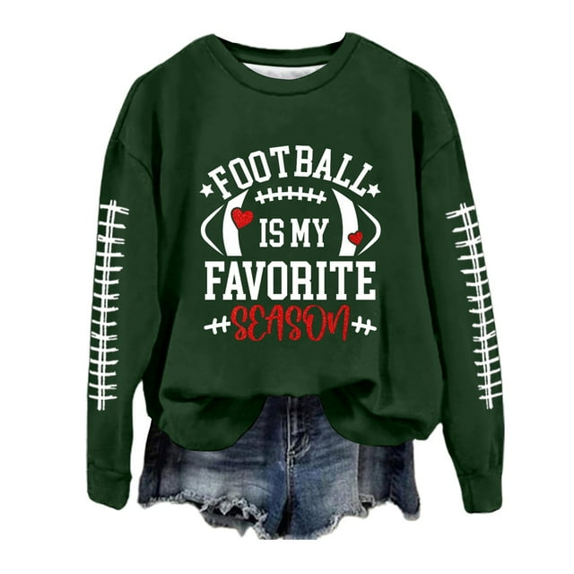 WEAIXIMIUNG Chandails pour Femmes à Fermeture Éclair, Chandails Décontractés à Manches Longues, Col Rond, Imprimé Graphique de Football, Chandail Léger, Blouse