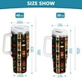 thumbnail image 6 of Yayeee 40oz Stainless Steel Tumbler with Straw and Handle Double-Wall Insulated Travel Water Bottle, Beige Geometric, 6 of 8
