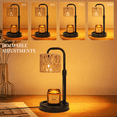 thumbnail image 4 of MEHOOM Rattan Candle Warmer Lamp with Dimmer Timer, Adjustable Height Warmer for Jar Candles, Light Brown Lampshade with 2 Bulbs, Home Decor Gifts for Bedroom Living Room, 4 of 5