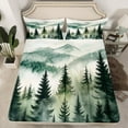 thumbnail image 2 of Homewish Pine Tree Full Size Sheets,Tropical Botanical Plant Bed Sheets,White Green Sheet Sets For Mane Women,Super Cozy Room Decor,4 Pieces, 2 of 7
