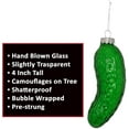 thumbnail image 4 of 4E's Novelty Blown Glass Pickle Ornament - Christmas Pickle Decoration, 4’’ Pickle Ornaments for Christmas Tree & Pickle Ornament in Transparent Green, 4 of 6