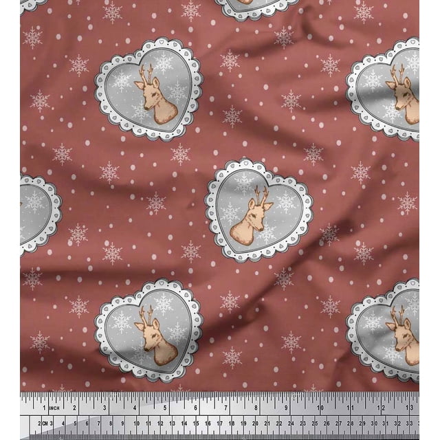 Soimoi Poly Georgette Fabric Boy,Surfboard And Beach Bird Print Sewing Fabric Yard 42 Inch Wide