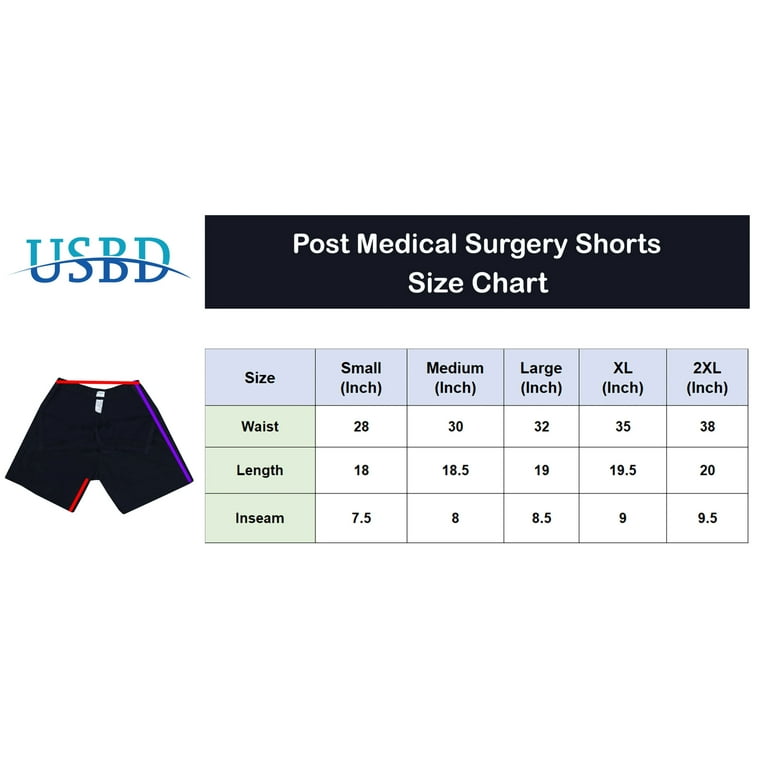 Post Medical Surgery Specialize Tearaway recovery shorts Pant for men &  women Color: Navy/Men, Size: Medium