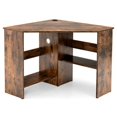 thumbnail image 3 of Spaco Corner Computer Desk Triangle Writing Workstation with Storage Shelf-Rustic Brown, Office Desk, Gaming Computer Desks for Study,Working,Writing, 3 of 16