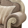 thumbnail image 5 of Scrolled Crown Top Fabric Loveseat with Cabriole Legs Gray and White, 5 of 5