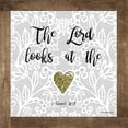 thumbnail image 2 of Barrett, Erin 20x20 White Modern Wood Framed Museum Art Print Titled - The Lord Looks at the Heart, 2 of 4