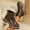 Brown, variant on Brown Ladies Everyday Ankle Boots With Front Lace Up And Side Zipper For Cold Weather Comfort Low Heel Construction Round Toe Everyday Use