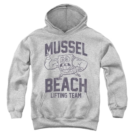 Spongebob Mussle Beach Lifting Team Unisex Youth Pull-Over Hoodie