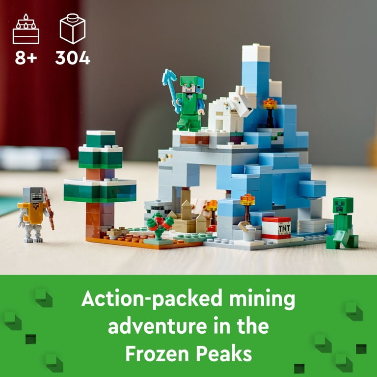 LEGO Minecraft The Frozen Peaks 21243 Cave Mountain Set with Steve