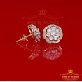 thumbnail image 6 of King of Bling's 10K Real Yellow Gold with 0.50CT Real Diamonds Men's/Women's stud Floral Earring, 6 of 12