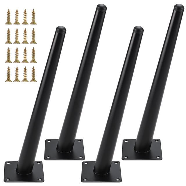 RealPlus 16 Inch Furniture Legs, Heavy Duty Metal Replacement Legs for Bench Chairs Cabinets Cupboard Coffee Table End T