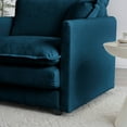 thumbnail image 5 of Hypeshops Upholstered Chenille L-Shaped 2-Seater Sofa Coach with Footrest, Blue for Living Room, 5 of 5