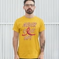 thumbnail image 3 of Tee Hunt Breast Cancer Awareness Never Give Up T-shirt Pink Ribbon Men's Tee, Yellow, X-Large, 3 of 5