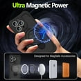 thumbnail image 2 of Dteck Magnetic Case for iPhone 16 Pro Max, Compatible with MagSafe, Military Drop Protection Shockproof Rugged Cover with Invisible Stand,Black, 2 of 6