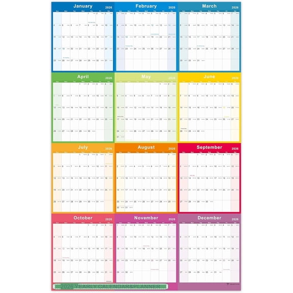 2026 Yearly Wall Calendar - annual calendar 2026, 2026 Yearly Wall Calendar&Planner with Thick Paper, January 2026 - December 2026, X Large, 34.7" x 22.8", 2026 Yearly Planner (Yearly Wall Calendar)