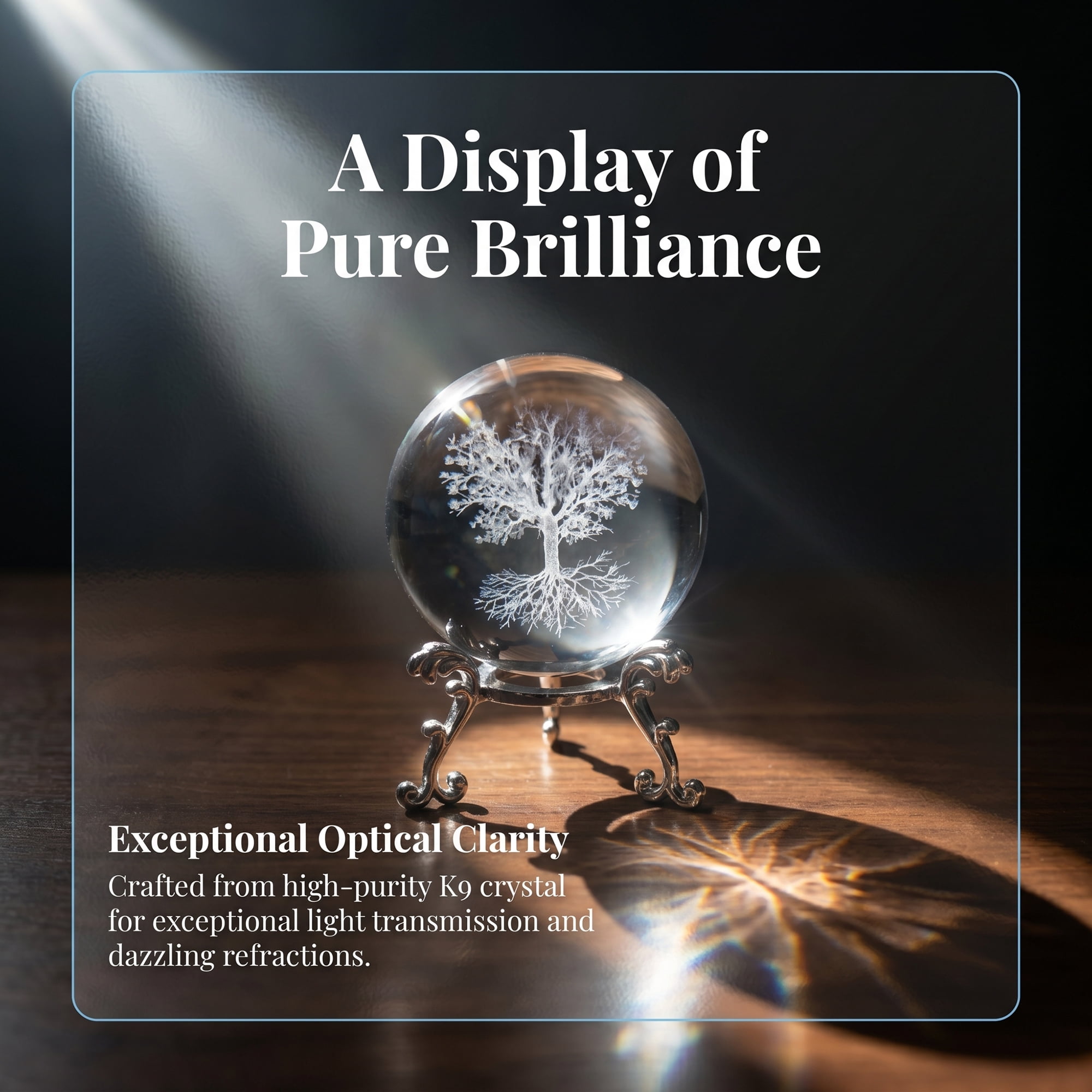 Unique Bargains Crystal Ball Figurine 3D Glass Paperweight with Base Clear Style I