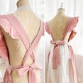thumbnail image 4 of CSChome Cooking Apron Japanese Style Apron – Adjustable Strap Sleeveless Double Pockets Lace Cooking Apron, 4 of 7
