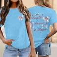 thumbnail image 2 of CONZONE 4Th Of July Womens Summer Tops Short Sleeve Bow Letter Graphic Independence Day T-Shirts For Women Crew Neck Soft 250Th Anniversary Womens T Shirts, 2 of 4