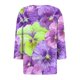 thumbnail image 4 of Fiudx Ofertas Flash Del Día Blusa de Manga 3/4 Corta Estampada a La Moda para Mujer, Blusa Informal con Cuello Redondo, 4 of 5