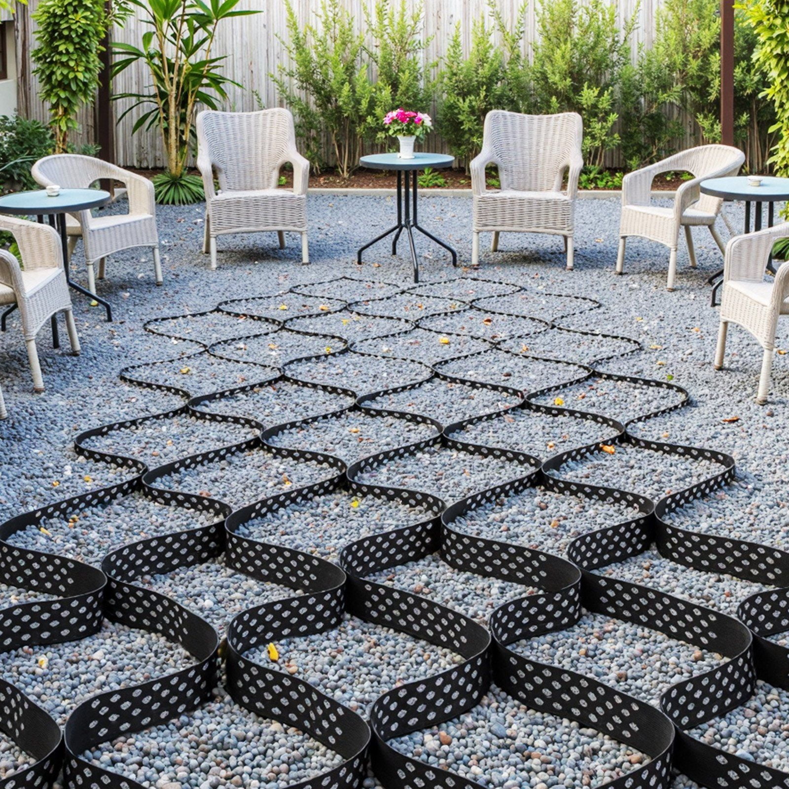 3-Inch Deep Geocell Ground Grid 17.06x8.86 FT Heavy-Duty HDPE Gravel Stabilizer for Driveway, Parking, Landscaping, Slope Reinforcement & Erosion Control