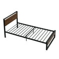 thumbnail image 6 of SEGMART Twin Size Bed Frames with Modern Wooden Headboard and Footboard, Heavy Duty Metal Platform Bed Frame with Under-Bed Storage for Kids Teens Adults, No Box Spring Needed, 6 of 11