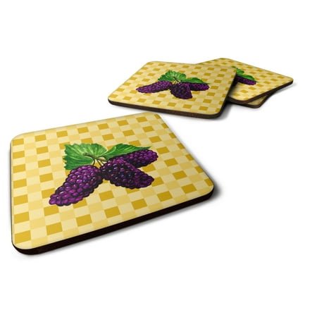 

Carolines Treasures BB7237FC Mulberries on Basketweave Foam Coaster Set of 4 3 1/2 x 3 1/2 multicolor