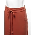 thumbnail image 4 of A2Y Women's Drawstring Waist Side Pockets Rayon Maxi Skirt Dark Rust XL, 4 of 4