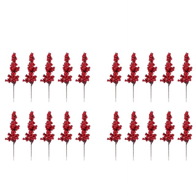 30 Piezas Ramas Decorativas de Bayas Rojas Artificiales con Bayas Rojas Ramas de Otoño Selecciones de Navidad de Bayas