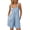 Light Blue, variant on Women Sleeveless Strap Jumpsuit Backless Loose Waist Summer Street Style Straight Leg Three Quarter Pants