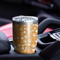 thumbnail image 4 of 30oz Yellow Puppy Dog Food Footprints Tumblers Stainless Steel Tumbler with Lid and Straw,Vacuum Insulated Double Wall Travel Tumbler Cups Mug with Cleaning Brush for Coffee,Tea, 4 of 7