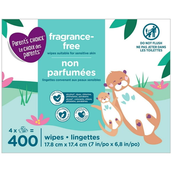 Lingettes non parfumées Le choix des parents 400 lingettes