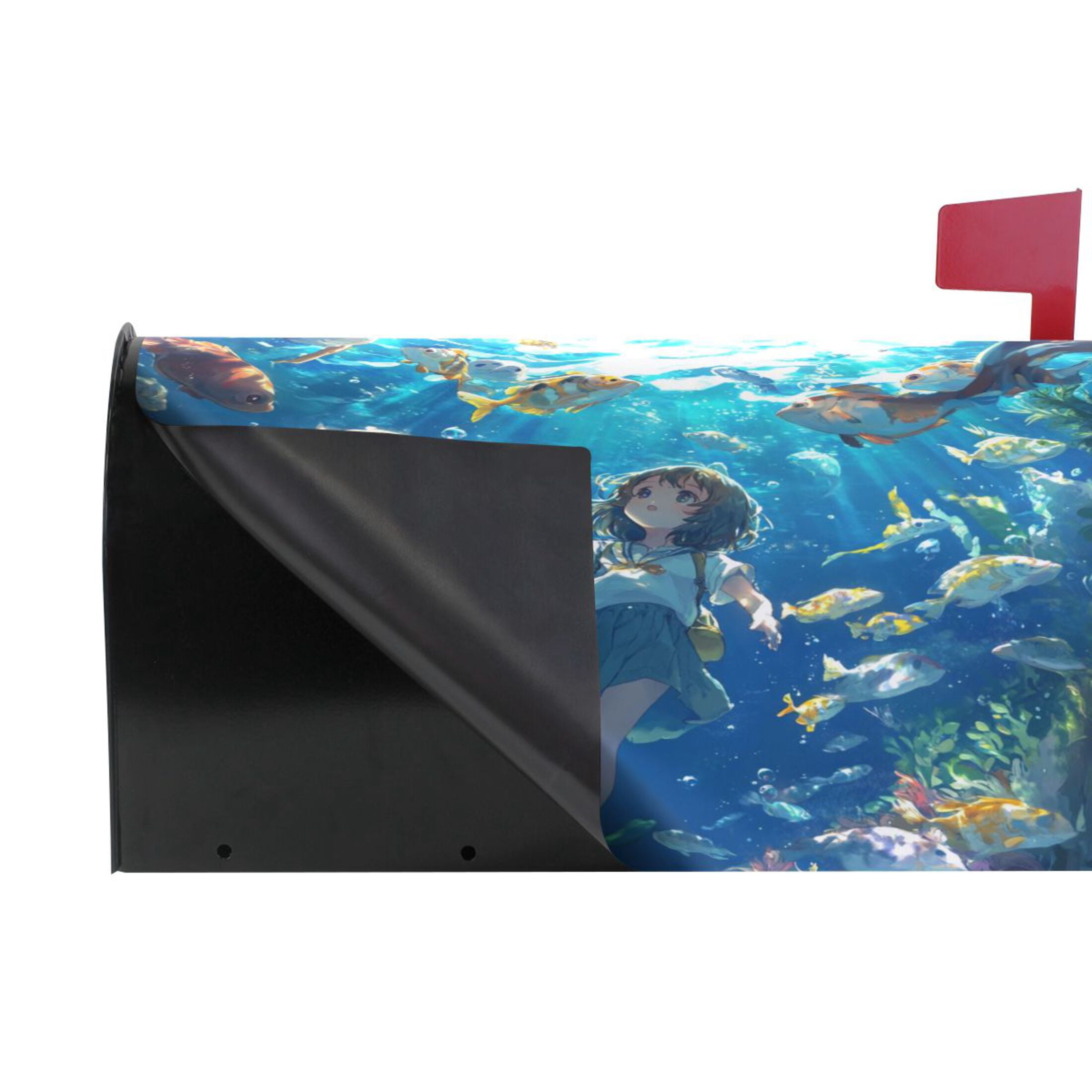 WOBOGO An Undersea World Lass Mailbox Cover Magnetic for Garden Yard Home Decor Standard Size 25.4×20.78in
