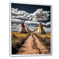thumbnail image 2 of Designart "Path to Spirituality Yellow Native Tipi I" Cityscapes Floater Framed Canvas Print, 2 of 7
