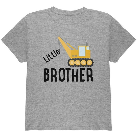 Little Brother Construction Truck Crane Youth T Shirt Heather YLG