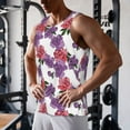 thumbnail image 5 of Gukieu Peonies Print Men's Quick Dry Fitness Vest, Round Neck Sleeveless Fitness Bodybuilding Top-Medium, 5 of 7
