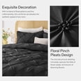 thumbnail image 5 of Black Comforter Set Queen - 3 Pieces Boho Pintuck Bedding Comforter Sets Lightweight Soft Warm Bed Comforter Queen with 2 Pillowcases for All Season, 5 of 7