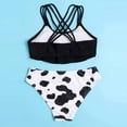 thumbnail image 4 of Toddler Girls Swimsuit Cow Print Swimwear Kids Two Piece Bathing Suits Bikini Set for Girls, 4 of 9