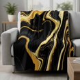 thumbnail image 2 of Black Gold Marble Blanket Soft Cozy Warm Throw Blanket for Couch, Plush Fuzzy Flannel Fleece Blankets for Sofa, Modern Geometric Textured Bed Blankets Lightweight Gifts for Women, 50"x60", 2 of 9