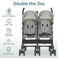 thumbnail image 2 of Dream On Me Twin Venture Umbrella Stroller, Light Gray, 2 of 13